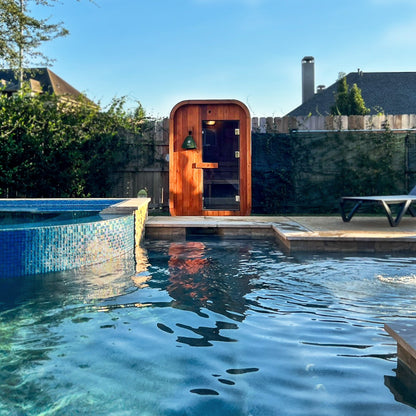 Duo Outdoor Sauna - 2 Person w/ Harvia KIP 8kW Heater by Redwood Outdoors