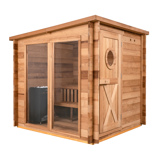 Garden Outdoor Sauna - 8 Person w/ Harvia KIP 8kW Heater by Redwood Outdoors