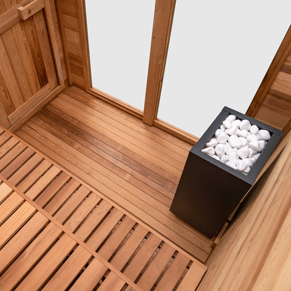 Garden Outdoor Sauna - 8 Person w/ Harvia Spirit Wi-Fi 8kW Heater by Redwood Outdoors