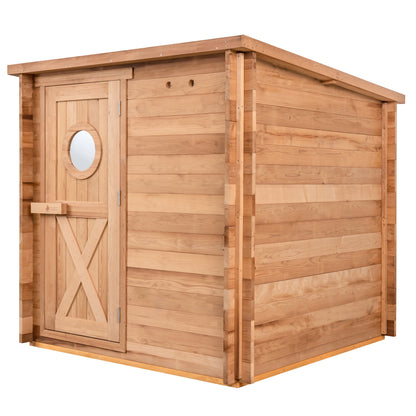 Garden Outdoor Sauna - 8 Person w/ Harvia KIP 8kW Heater by Redwood Outdoors