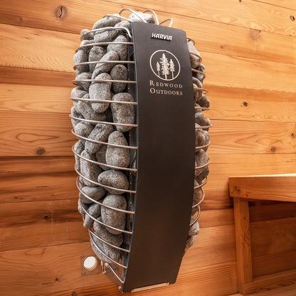 Barrel Outdoor Sauna - 6 Person w/ Harvia Spirit Wi-Fi 8kW Heater by Redwood Outdoors