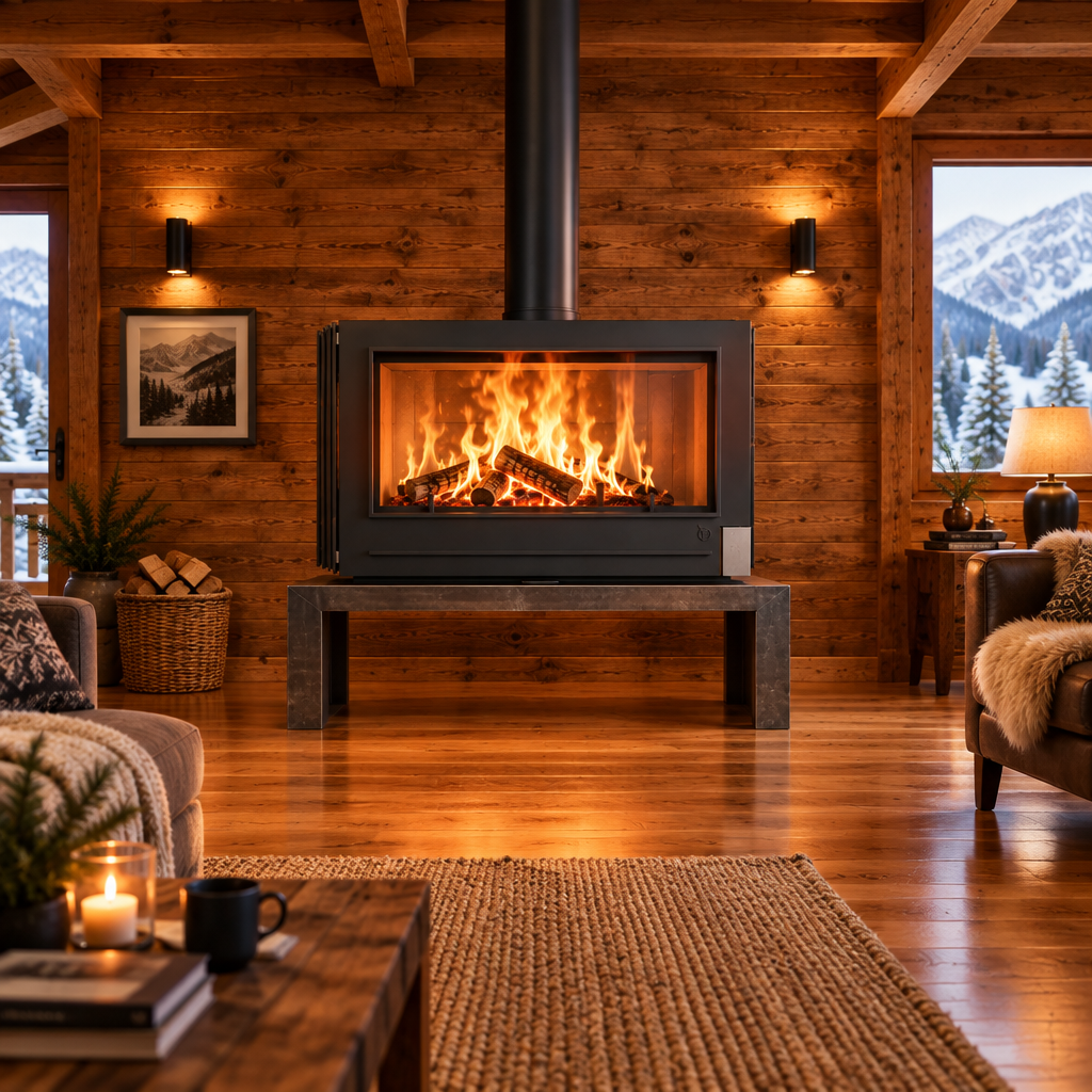 modern cast iron wood stoves Double Sided Wood Fireplace Modern Style with see through glass and designed for the middle of the room. to heat your entire living area. also great for a bedroom or dividing wall fireplace. french cast iron wood burning stove

best double sided see through wood stove

invicta wood stove reviews

invicta stove dealers near me

EPA certified contemporary wood stoves 