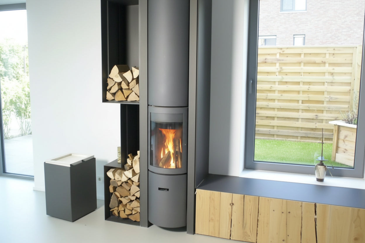 Stûv 30-H
Stûv 30-H accumulation Stûv 30-H Accumulation wood stove with thermal mass heat storage, modern rotating fireplace, high efficiency wood burning stove, European design heater for contemporary homes

(premium/designer angle):
Stûv 30-H Accumulation designer wood fireplace with heat retention core, luxury modern stove, minimalist cylindrical fireplace, high performance European heating solution
Stûv 30-H Accumulation wood burning stove with integrated heat storage
