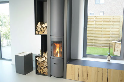 Stûv 30-H
Stûv 30-H accumulation Stûv 30-H Accumulation wood stove with thermal mass heat storage, modern rotating fireplace, high efficiency wood burning stove, European design heater for contemporary homes

(premium/designer angle):
Stûv 30-H Accumulation designer wood fireplace with heat retention core, luxury modern stove, minimalist cylindrical fireplace, high performance European heating solution
Stûv 30-H Accumulation wood burning stove with integrated heat storage