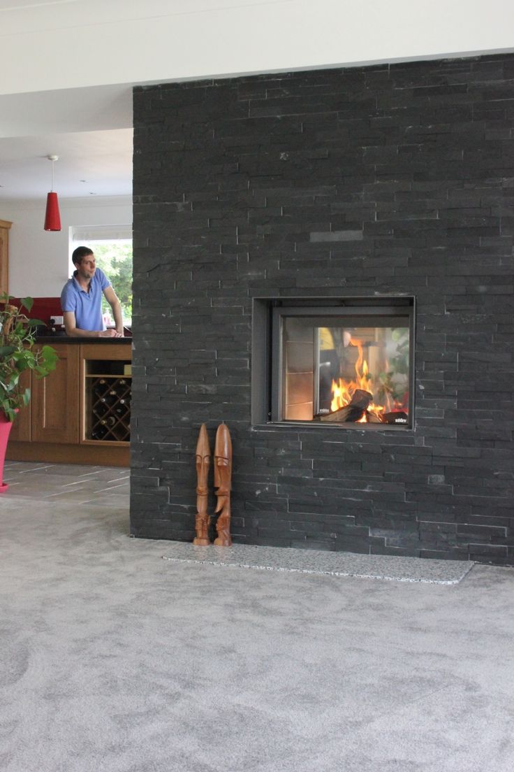 Stuv 21 - 85DF Double Sided Built-In Wood Burning Fireplace with Glass Door, Steel Frame