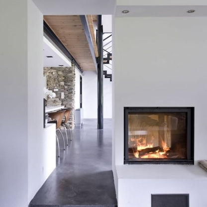 Stuv 21 - 85DF Double Sided Built-In Wood Burning Fireplace with Glass Door, Steel Frame