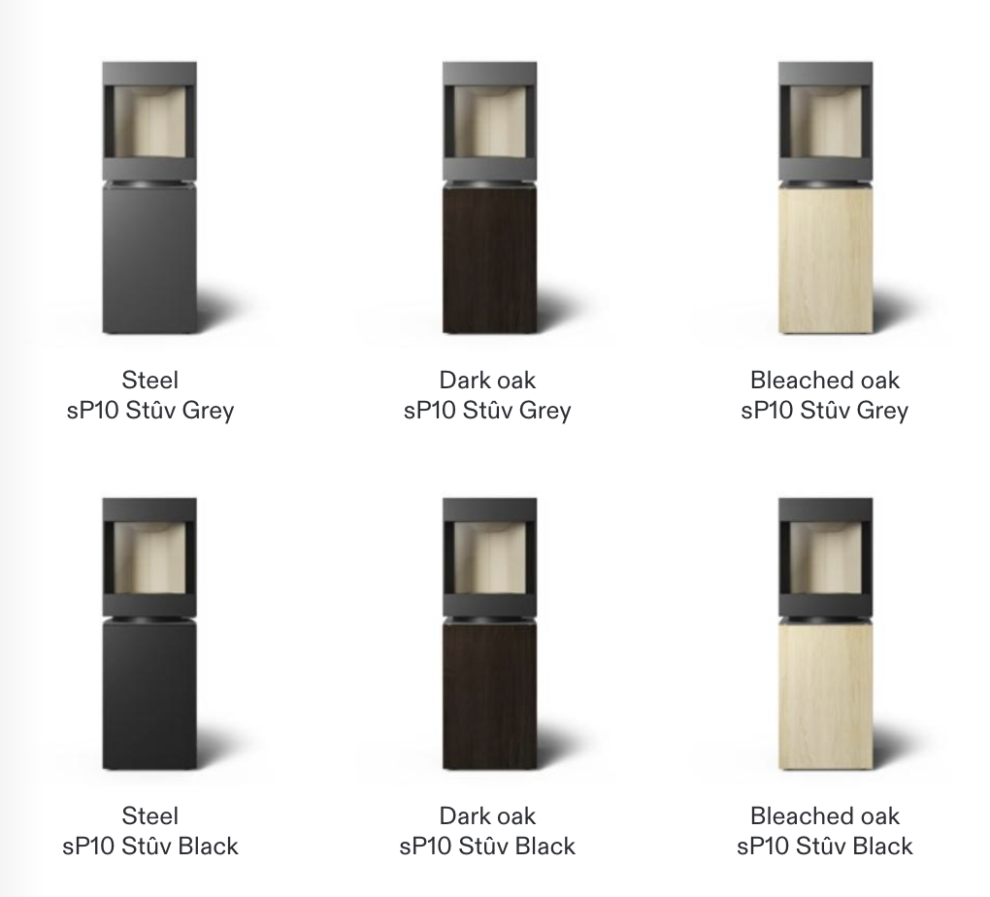 Customisable three finish option for free standing Stuv S-P10 pellet stove with visible burning flame in a modern living room. Modern Indoor remote control and Smart phone control Home heating fireplace. Eco-Friendly, Gentle flame Indoor fireplace. This Fireplace is similar to ComfortBilt Alpine HP40 Pellet Stove, Osburn Volta Pellet Stove, Quadra-Fire Outfitter II Pellet Stove Display Demo,US Stove 1300 Sq ft Wood Pellet Stove, Castle | Serenity Pellet Stove.