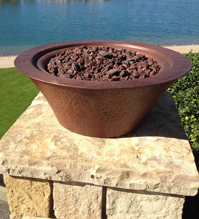 Outdoor Copper Cazo Fire & Water Bowl, Perfect Pool Garden Luxury Centerpiece For Home decor