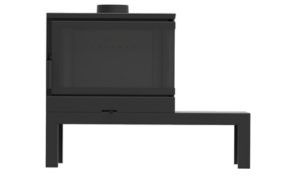 Dorako sto max 14 R/L freestanding glass two sided wood burning stove on a wide bench. Eco friendly wood Fireplace with secondary combustion chamber.
Dorako sto max 14 Right or Left sided glass fireplace is similar to Dorako ECO Max 7 Left /Right Corner Wood Burning Fireplace - Scandinavian Modern Wall-Insert Stove - Right hand Corner / Basic, 