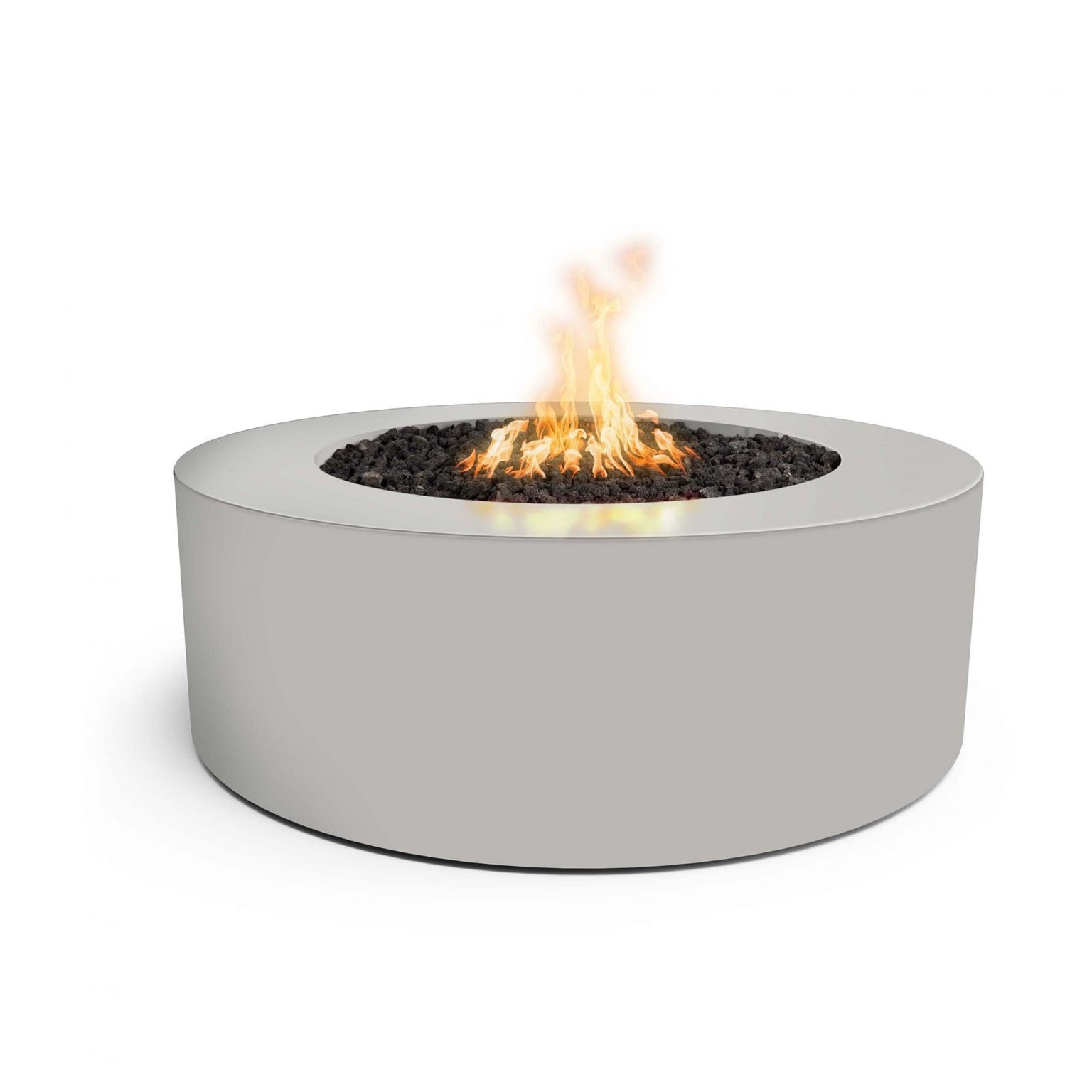 The Outdoor plus powdered coated 18" Tall Unity Fire Pit with white background 