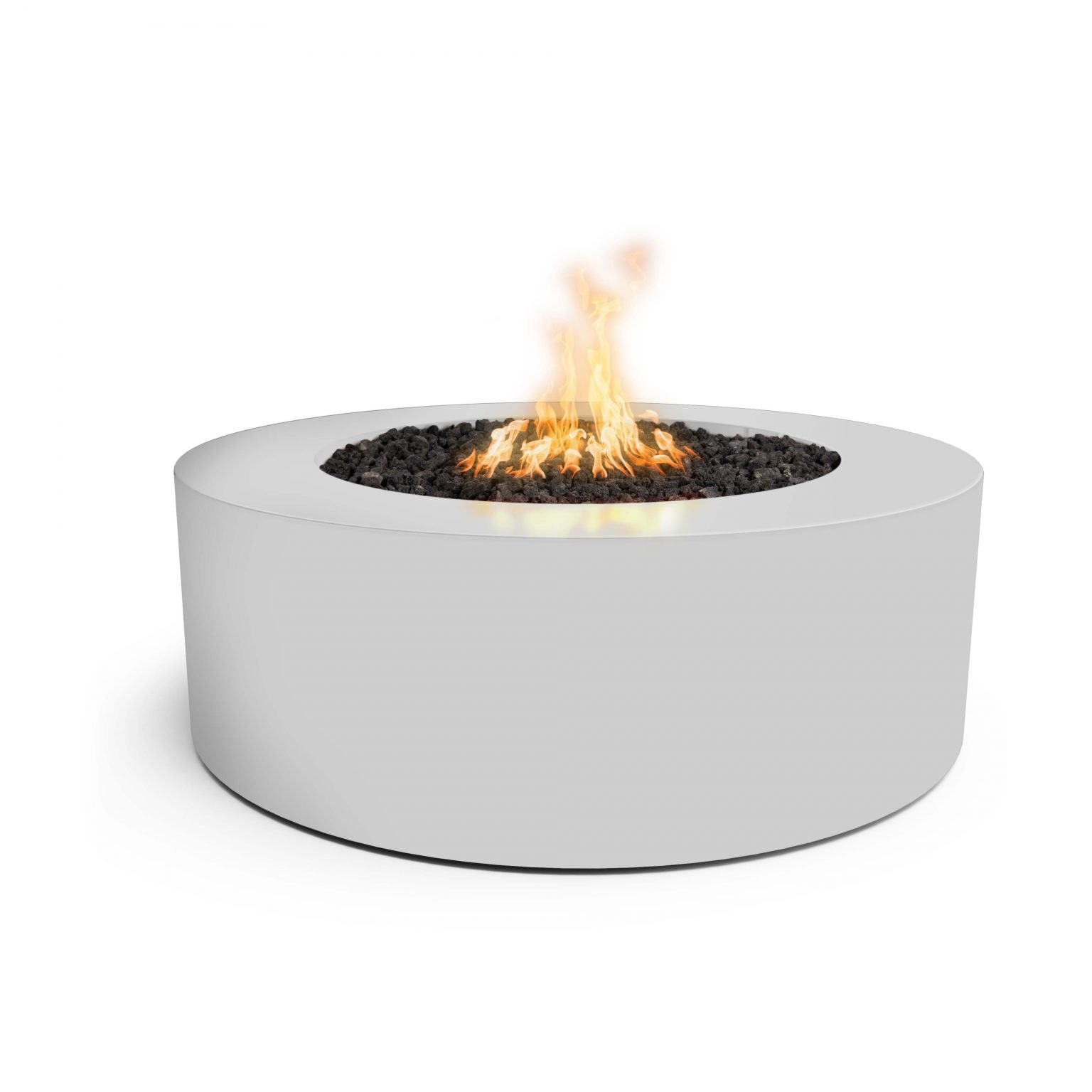 The Outdoor plus powdered coated 18" Tall Unity Fire Pit with white background 