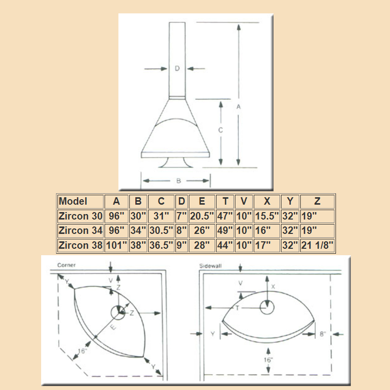 MALM Zircon Mid Century Modern Wood Fireplace 30", and 34"  options MCM Wood burning Fireplace Zircon