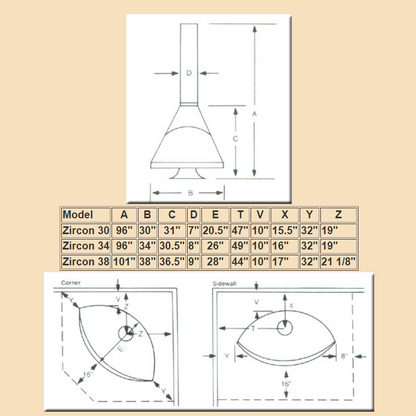 MALM Zircon Mid Century Modern Wood Fireplace 30", and 34"  options MCM Wood burning Fireplace Zircon