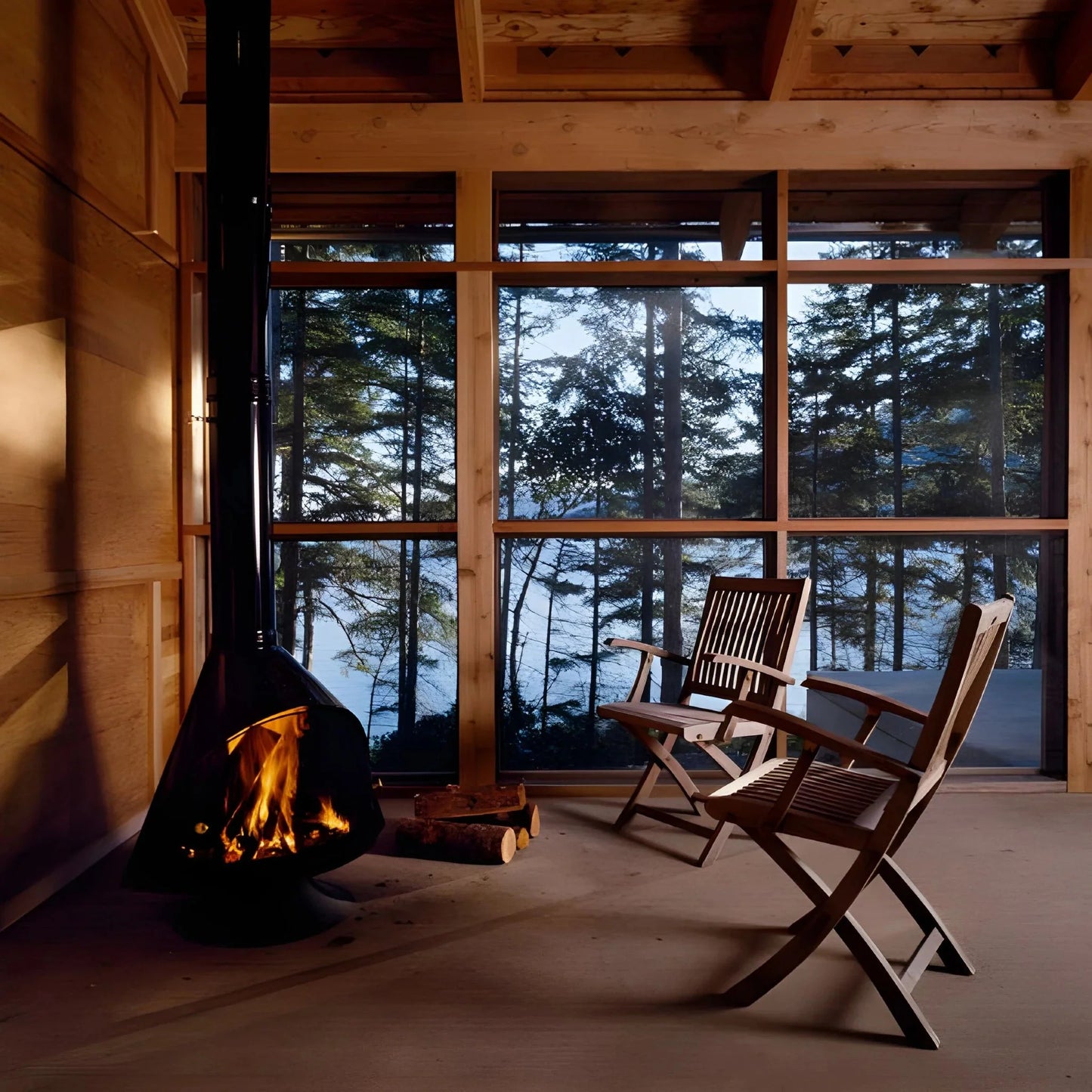 Zircon Wood burning Zircon 34" IN STOCK Mid century Modern Fireplace MCM fireplace available now while supplies last