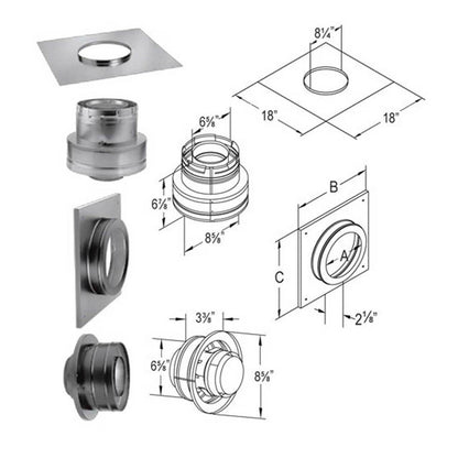 4" x 6 5/8" DirectVent Pro Masonry Chimney Conversion Kit