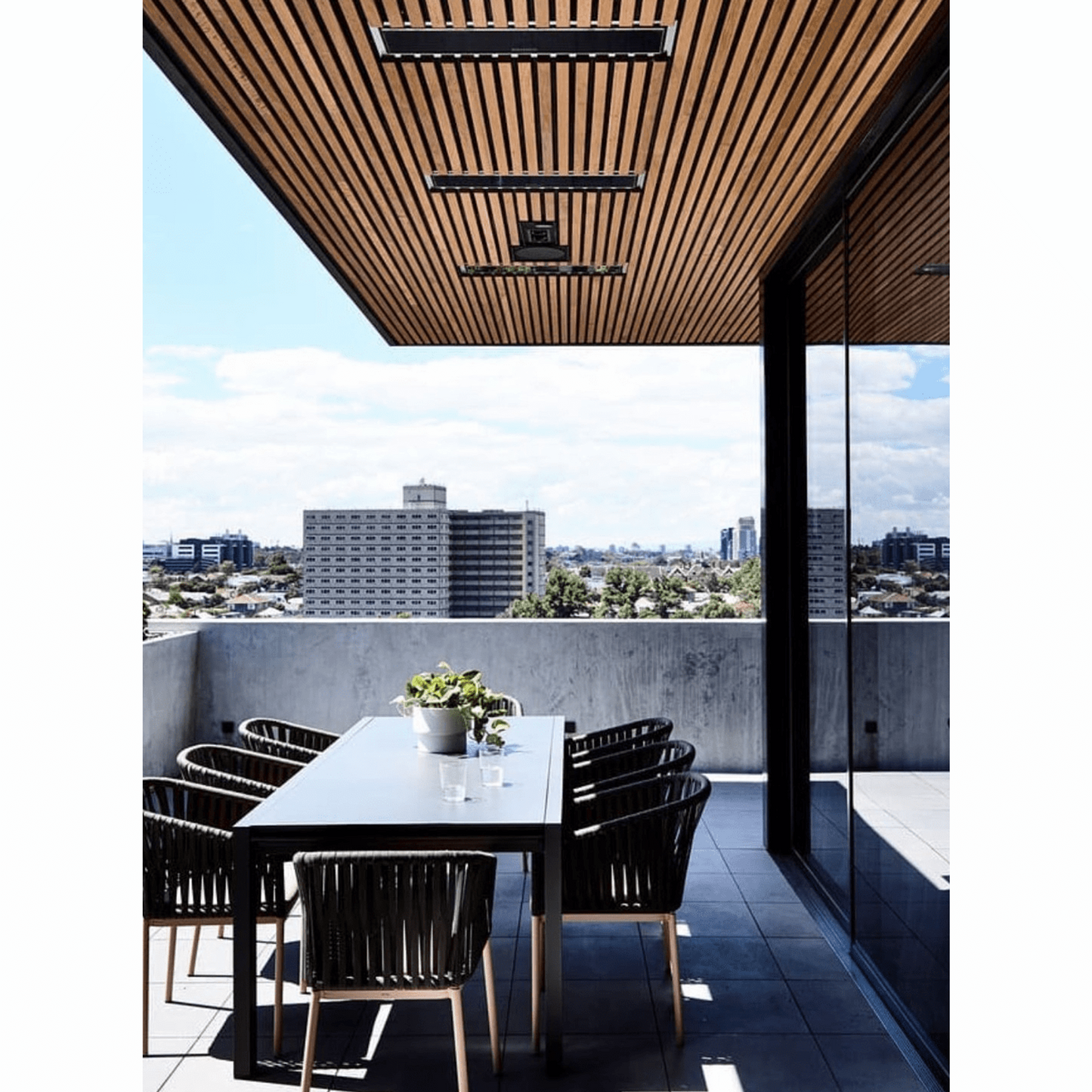 Three Ceiling Mount of 2300W Bromic Platinum Outdoor heater