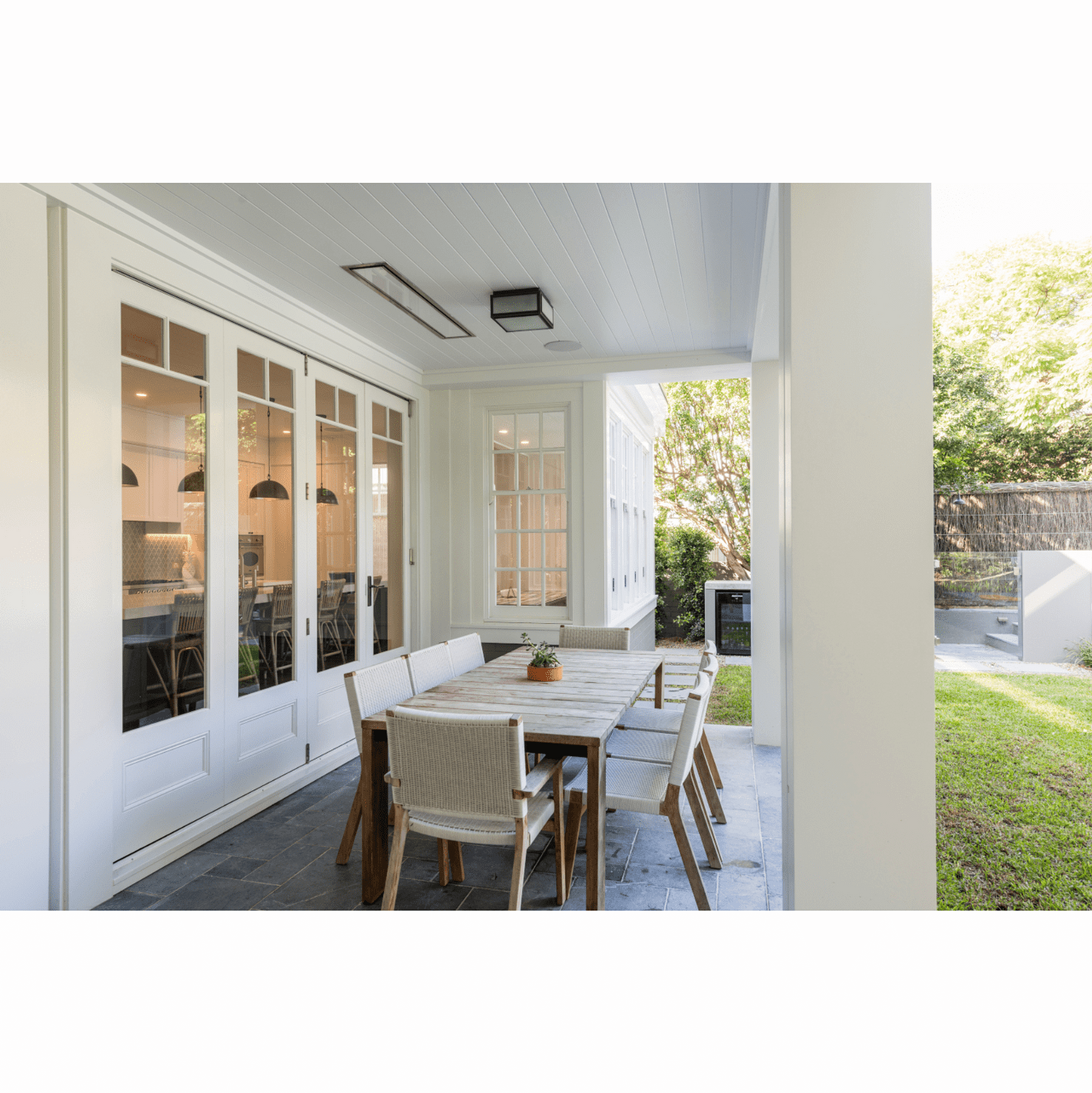 One ceiling mount 3400W Bromic Platinum Electric outdoor Patio heater