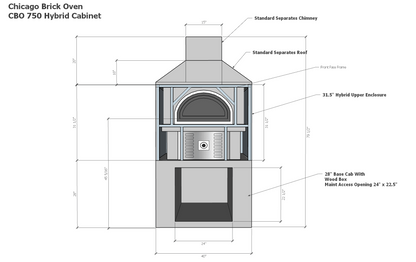 Technical drawing of CBO-750 Hybrid dual fuel Pizza oven DIY Kits with dimensions and features.
High-performance outdoor pizza ovens sourced and made in the USA to ensure safe and reliable year-round cooking.
High efficient residential and commercial Fit pizza oven CBO-750 HYBRID DIY KIT INCLUDES: 6-Piece Oven - Dome, 3-piece Hearth (38" x 28" cooking surface), Arch, Decorative Door; Gas Package.