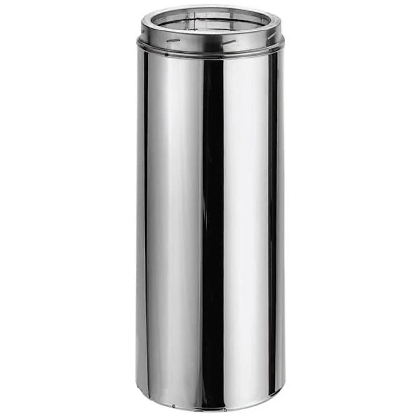 9" galvanized steel round cylindrical chimney pipe for gas fireplace. DuraVent Duratech Pro 6" x 8" Inner Diameter. Chimney pipe for Invicta fireplace, STUV's, Don-Bar Malm Zircon.