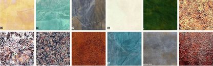 Grid of various textured color swatches