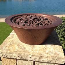 Cazo Hammered Copper Round Fire Bowl