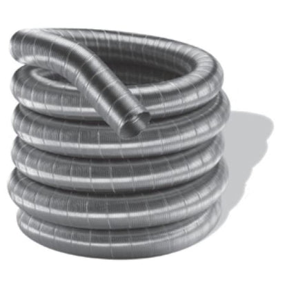Duravent Duraflex Flexible Liner Chimney Pipe - Single Wall, Stainless Steel, Flex Pipe Length