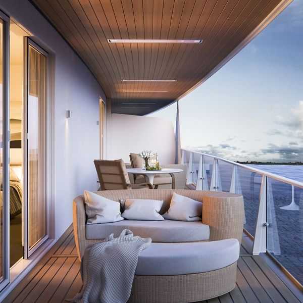 Superyacht view - three ceiling mount 2300 watts white bromic platinum smart-heat electric marine heater