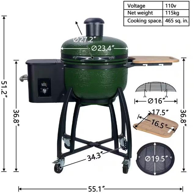 Green ceramic grill with dimensions and specifications on a white Smoker Pellet grill green egg style back patio camping grill
best pellet grill under $1000 
pellet grill clearance sale
best portable pellet grill for camping
and patio 
heavy duty stainless steel pellet grill
best pellet smoker for beginners
built-in pellet grill for outdoor kitchenbackground