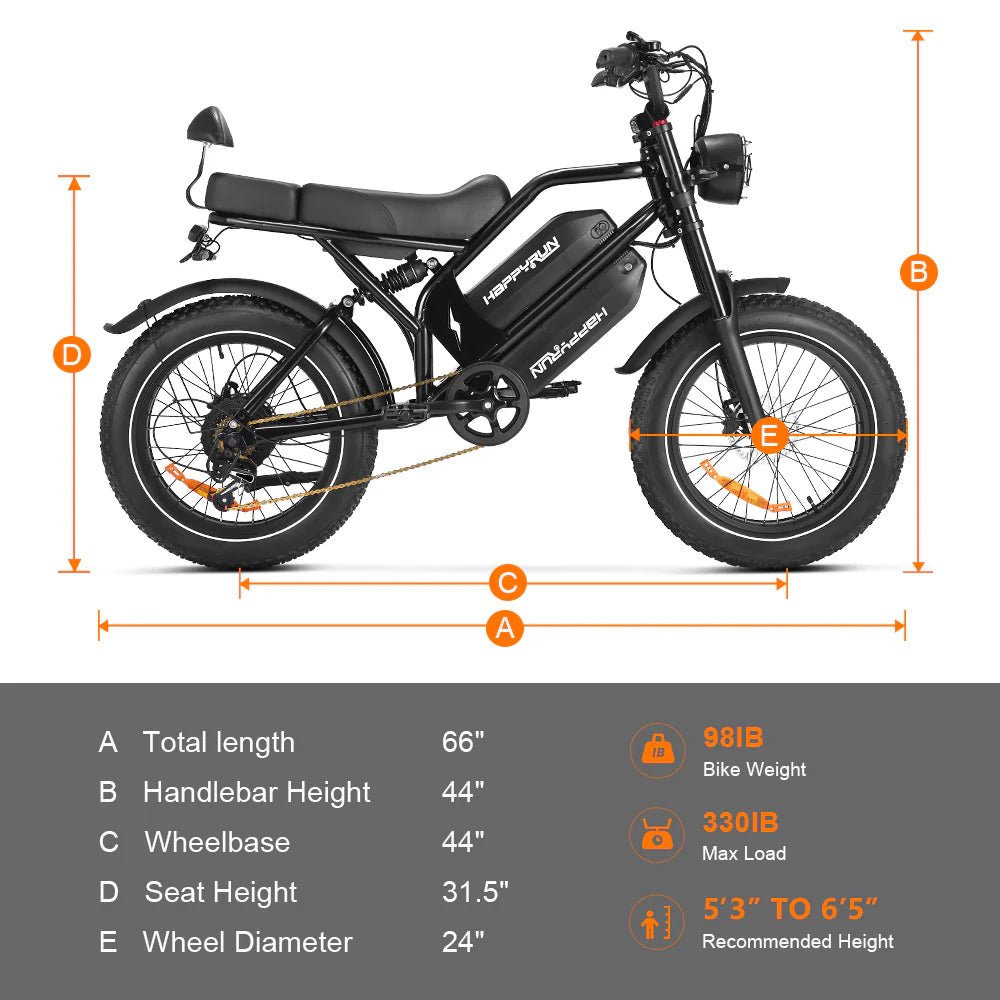 HappyRun G70 750W Hydraulic Brakes Fast Electric Cargo Bikes