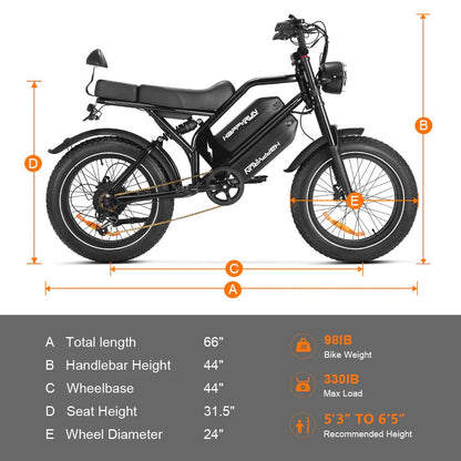 HappyRun G70 750W Hydraulic Brakes Fast Electric Cargo Bikes