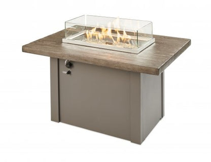 Driftwood, Havenwood, Rectangular Gas Fire Pit Table, Fire Pit Table