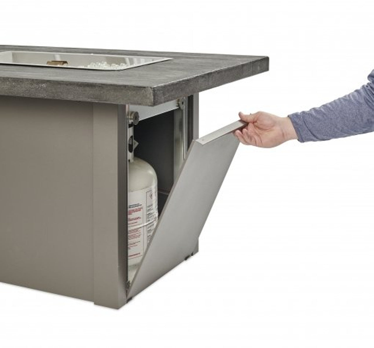 Stone Grey Driftwood, Havenwood, Rectangular Gas Fire Pit Table, Fire Pit Table