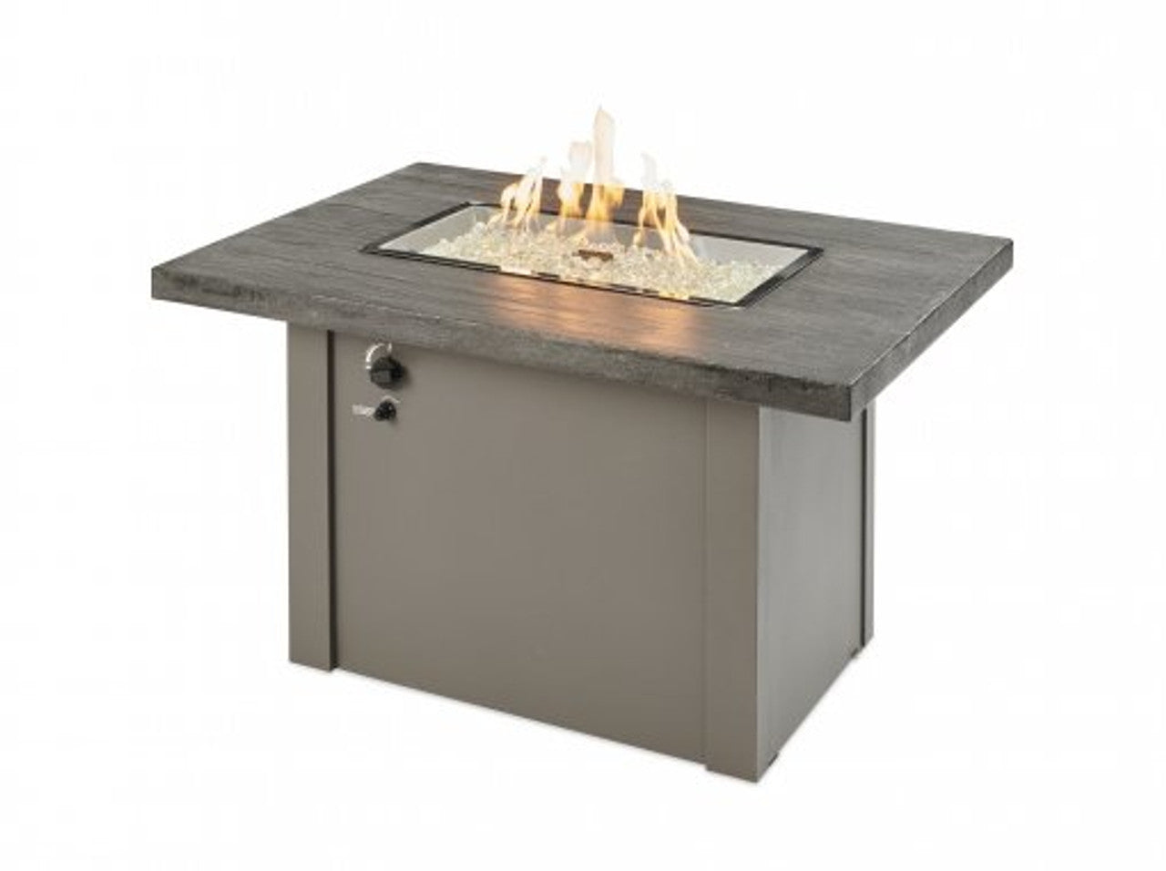 Stone Grey Driftwood, Havenwood, Rectangular Gas Fire Pit Table, Fire Pit Table