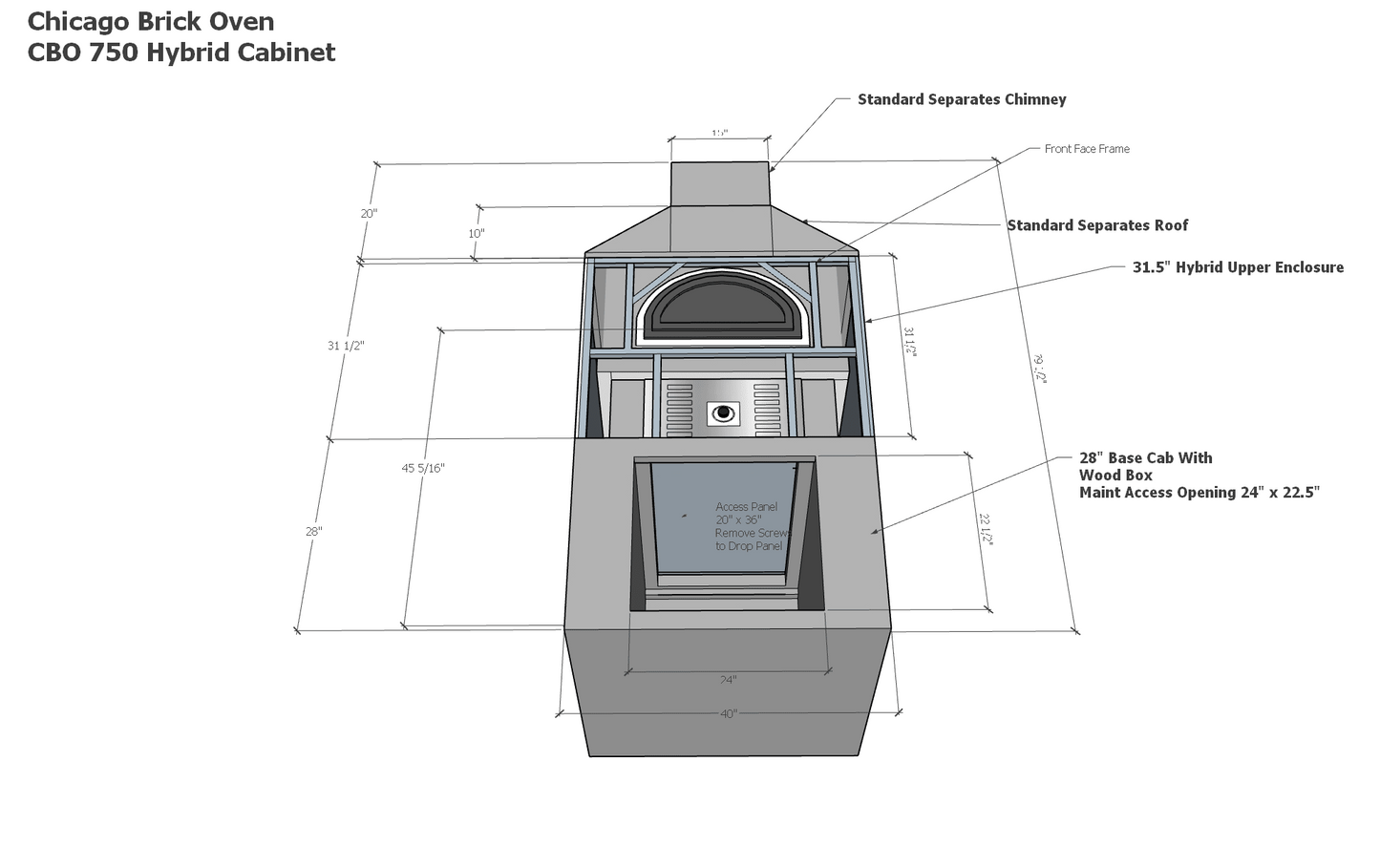 Technical drawing of CBO-750 Hybrid dual fuel Pizza oven DIY Kits with dimensions and features.
High-performance outdoor pizza ovens sourced and made in the USA to ensure safe and reliable year-round cooking.
High efficient residential and commercial Fit pizza oven CBO-750 HYBRID DIY KIT INCLUDES: 6-Piece Oven - Dome, 3-piece Hearth (38" x 28" cooking surface), Arch, Decorative Door; Gas Package.