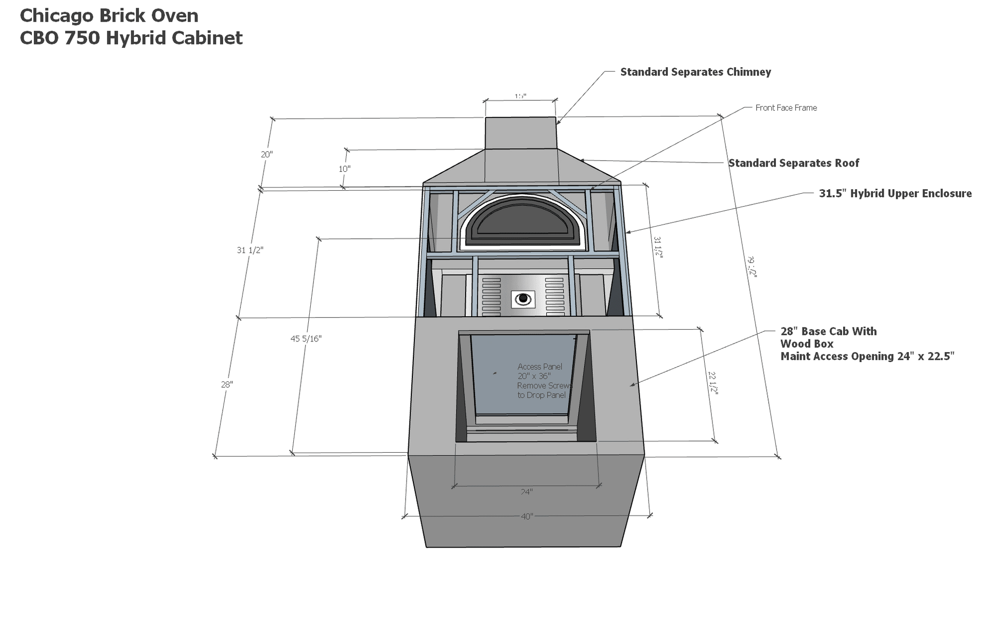Technical drawing of CBO-750 Hybrid dual fuel Pizza oven DIY Kits with dimensions and features.
High-performance outdoor pizza ovens sourced and made in the USA to ensure safe and reliable year-round cooking.
High efficient residential and commercial Fit pizza oven CBO-750 HYBRID DIY KIT INCLUDES: 6-Piece Oven - Dome, 3-piece Hearth (38" x 28" cooking surface), Arch, Decorative Door; Gas Package.
