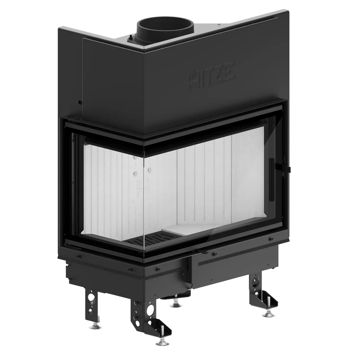 The Albero 2 sided glass wood stove - Corner Built-In Indoor Fire Place Insert