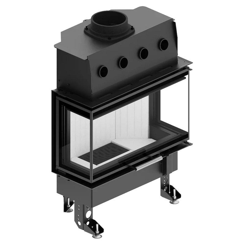 The Albero 3 sided glass wood stove - Corner Built-In Indoor Fire Place Insert