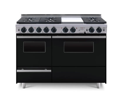 Chicago Brick Oven - 48” LP Gas True Dual-Fuel Self-Cleaning Convection Range - Sealed Burners