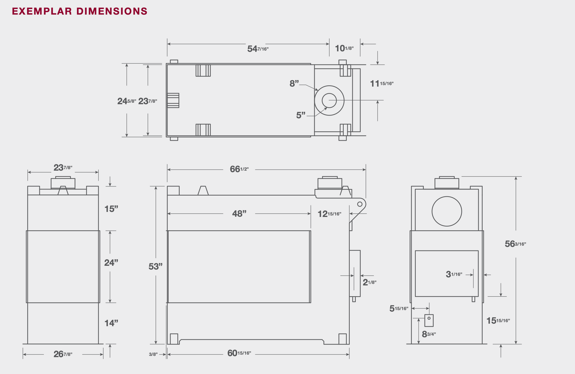Technical drawing with dimension of 3 sided Built Montigo exemplar RP424 see through gas fireplace inserts on a white background.
perfect to connect your spaces, room to room or outdoor to indoor