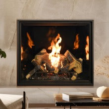 Stuv 21 - 85DF Double Sided Built-In Wood Burning Fireplace with Glass Door, Steel Frame