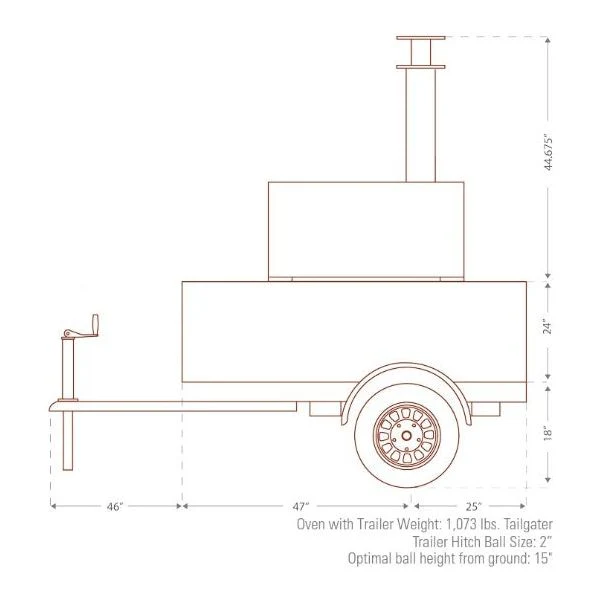 CBO 750 Tailgater Wood Fired Pizza Oven - Ready To Go 38" X 28" cooking surface