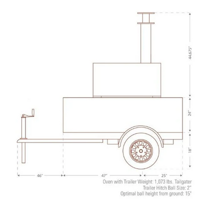 CBO 750 Tailgater Wood Fired Pizza Oven - Ready To Go 38" X 28" cooking surface
