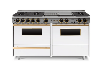 Chicago Brick Oven - 60" True Dual-Fuel Self-Cleaning Convection Range - Sealed Burners
