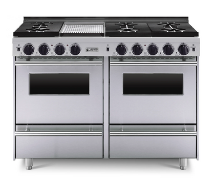 Chicago Brick Oven - 48” LP Gas True Dual-Fuel Self-Cleaning Convection Range - Sealed Burners