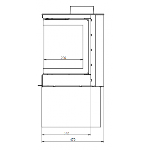 Dorako Ariana Max 3 Sided Glass Wood Stove With Wide bench included - Modern Fireplace