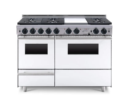Chicago Brick Oven - 48” LP Gas True Dual-Fuel Self-Cleaning Convection Range - Sealed Burners