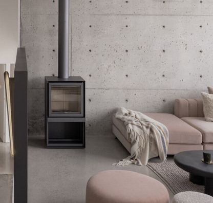 Stûv 16 H-base Wood Burning Stove - Freestanding Modern Fireplace (16-58 & 68 H Model)