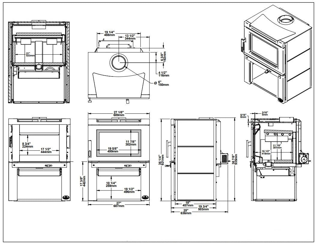 Osburn Matrix Specification sheets with dimensions