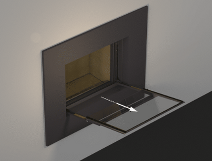 Stuv 21 - 85DF Double Sided Built-In Wood Burning Fireplace with Glass Door, Steel Frame