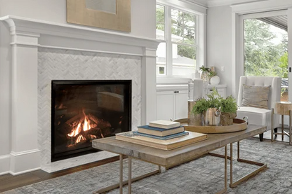 Montigo Paragon Single Sided Modern Custom Indoor Gas Fireplace Inserts with beveled trim kit and TruFlame gas Technology to ensures maximum flames and a beautiful ember glow with minimum emissions in a Traditional style living room.
Highly Efficient and clean burning Direct vent indoor Gas Fireplace. Best Ideas for Fireplace at Smokey Mountain Fireplace.
Simplify your life with the ease and beauty of an indoor gas fireplace. Gather family and friends in front of bold flames and striking designs. 
